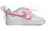 Фото #2 товара 【定制球鞋】 Nike Air Force 1 Low Lv8 怦然心动 爱情律动 火焰告白 三勾 低帮 板鞋 GS 白粉 / Кроссовки Nike Air Force FD4626-181