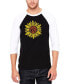 ფოტო #1 პროდუქტის Men's Raglan Baseball 3/4 Sleeve Sunflower Word Art T-shirt