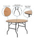 Фото #2 товара 4-Foot Round Wood Folding Banquet Table With Clear Coated Finished Top