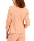 ფოტო #2 პროდუქტის Women's Ruched-Sleeve Single-Button Blazer