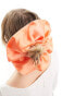 Фото #1 товара DesignB London maxi satin hair scrunchie in peach