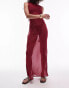 Topshop beach sheer bias maxi dress in cherry red