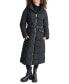 Womens Maxi Belted Hooded Puffer Coat