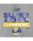 Men's Heathered Gray Los Angeles Rams Super Bowl LVI Champions Locker Room Trophy Collection T-shirt S - фото #5