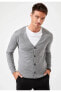 Фото #2 товара Кардиган defacto Grey Slim Fit V Neck Buttoned Knit R1329AZ20AU