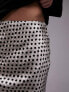 Фото #3 товара Topshop jacquard polka dot bias skirt in Ivory