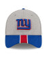 Фото #3 товара Men's Heather Gray, Royal New York Giants Striped 39THIRTY Flex Hat