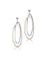 Фото #1 товара 18K Rose Gold And White Gold Plated Elegant Sterling Silver Two-Tone Oval Earring