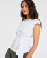 Фото #3 товара Women's Knit Side-Tie T-Shirt, Created for Macy's