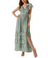 ფოტო #1 პროდუქტის Women's Tiara Tiered-Ruffled V-Neck Dress