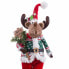 Christmas bauble Multicolour Metal Fabric Reindeer 20 x 13 x 58 cm