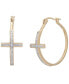 ფოტო #1 პროდუქტის Diamond Accent Large Cross Hoop Earrings