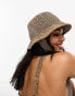 Фото #3 товара South Beach festival metallic bucket hat in gold - GOLD