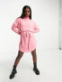 Фото #4 товара Noisy May exclusive tie waist high neck knit mini dress in light pink