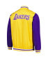 ფოტო #2 პროდუქტის Men's Yellow Los Angeles Lakers Full-Zip Bomber Jacket