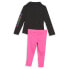 Фото #2 товара Puma TwoPiece Collard Long Sleeve Shirt & Legging Set Toddler Girls Black, Pink