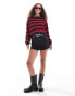 Фото #2 товара Free People slash neck striped jumper in multi