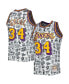 Men's Shaquille O'Neal White Los Angeles Lakers 1996-97 Hardwood Classics Doodle Swingman Jersey