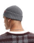 Levi's ribbed beanie with red tab logo in grey