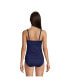 Фото #2 товара Women's Long V-Neck Wrap Underwire Tankini Swimsuit Top Adjustable Straps