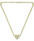 ფოტო #3 პროდუქტის Cubic Zirconia Pavé Heart 18" Pendant Necklace in Sterling Silver