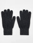 ASOS DESIGN touch screen gloves in polyester in grey