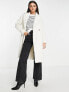 Фото #1 товара Vila fluffy double breasted coat in cream