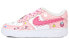 【定制球鞋】 Nike Air Force 1 Low 07 空军一号 手绘喷绘 动漫 三丽鸥 美乐蒂 蝴蝶结 爱心 少女 可爱氛围 低帮 板鞋 女款 粉白 / Кроссовки Nike Air Force 314192-117