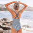 Women's V Neck One Piece Swimsuit Ruffled Back Cross Swimwear-Cupshe