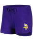 Фото #3 товара Пижама Concepts Sport женская фиолетовая с золотом, Набор пижамы с длинным рукавом Raglan и шортами для отдыха Minnesota Vikings