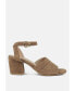 ფოტო #4 პროდუქტის MON-BEAU Fine Suede Block Heeled Sandal