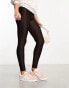 New Look ribbed legging in dark brown