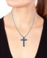 ფოტო #4 პროდუქტის EFFY® Sapphire Ombré Cross 18" Pendant Necklace (2-1/2 ct. t.w.) in Sterling Silver