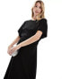 Фото #4 товара & Other Stories jersey midaxi dress with extended shoulder in black