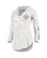 ფოტო #3 პროდუქტის Women's Gray Iowa State Cyclones Space Dye Lace-Up V-Neck Long Sleeve T-shirt