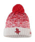ფოტო #1 პროდუქტის Big Girls Red Houston Rockets Fade Cuffed Knit Hat with Pom