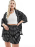 Фото #5 товара ASOS DESIGN Curve satin short in spot print co-ord