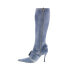 Diesel D-Venus WB Y03039-P0231-T6182 Womens Blue Leather Knee High Boots