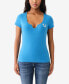 ფოტო #6 პროდუქტის Women's Short Sleeve Buddha Notched Neck Tee