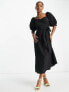 Фото #7 товара Nobody's Child Esra puff sleeve midi dress in black