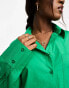 Фото #3 товара Lindex relaxed poplin beach shirt in green