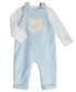 Фото #3 товара Baby Boys Bodysuit and Heavy Knit Jersey Overall, 2 Piece Set