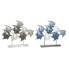 Фото #1 товара Декоративная фигура DKD Home Decor 56 x 8,3 x 46 cm Синий бирюзовый Белый Спирали Средиземноморье (2 штук)