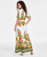 ფოტო #2 პროდუქტის Women's Printed V-Neck Tie-Waist Dress, Created for Macy'sv