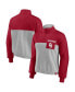 Фото #1 товара Women's Crimson, Heathered Gray Oklahoma Sooners Sideline to Sideline Colorblock Quarter-Zip Jacket