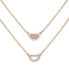 Фото #1 товара GUESS gold-Tone 2-Pc. Set Pavé Semi-Circle Pendant Necklaces, 16" + 2" extender