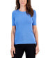 Фото #1 товара Women's Short-Sleeve Crewneck T-Shirt Sweater