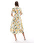 Фото #3 товара Nobody's Child Alexis midi dress in yellow bloom