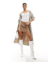 Фото #1 товара NA-KD long line knitted cardigan in light beige