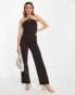 Фото #1 товара Monki halterneck jumpsuit in brown